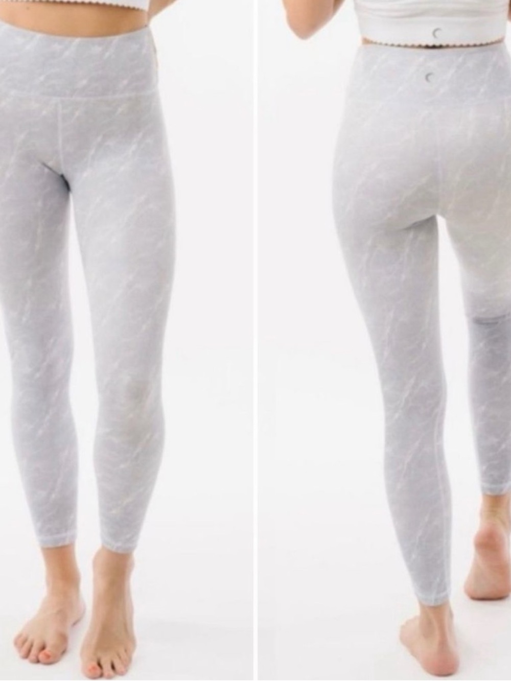 ZYIA silver marble, light and tight high-rise Capri leggings sz 4.